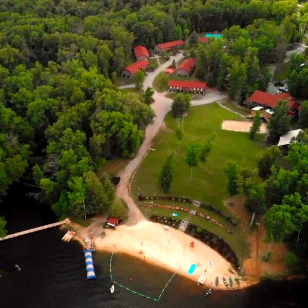 The whole Lake Frances property from above