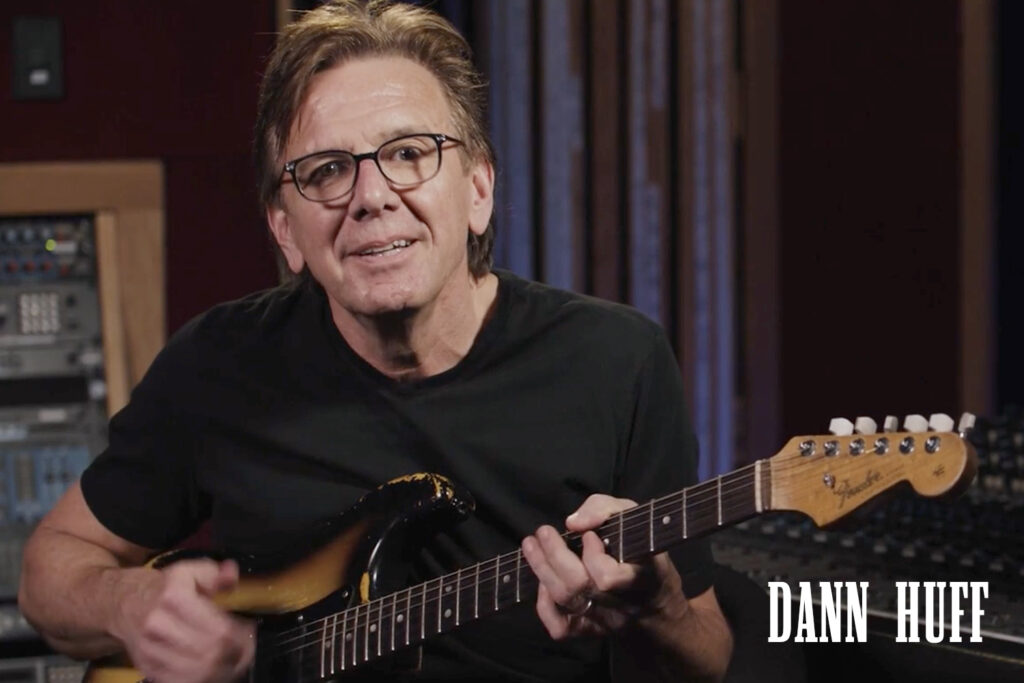 Guitarist Dann Huff in the studio